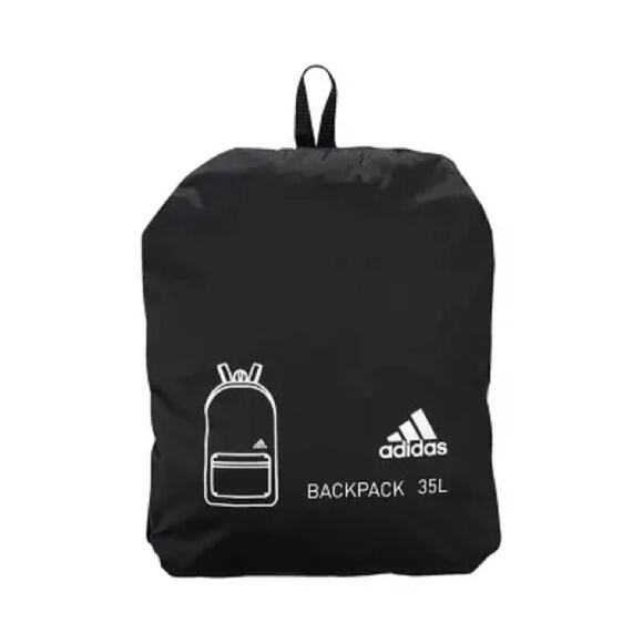 NEW ADIDAS Black White AG Packable Fold Up Backpack Zip Travel Pouch Bag Carryon - Picture 9 of 14